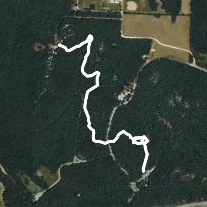 Graham Cave SP - Indian Glade Trail walking route map in Montgomery City