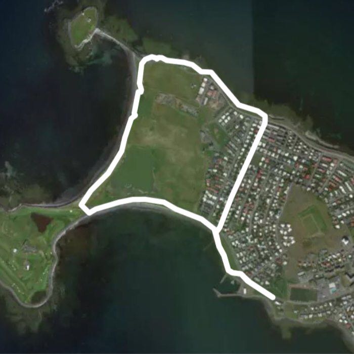 Grótta walking route map in Seltjarnarnes