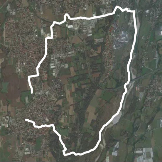 Brembo Park walking route map in Bonate Sotto