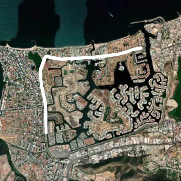 Lecheria walking route map in Puerto La Cruz