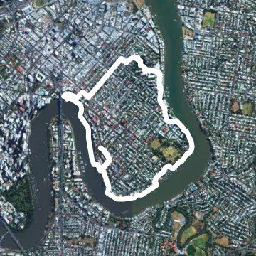 Bec & paula walk walking route map in New Farm