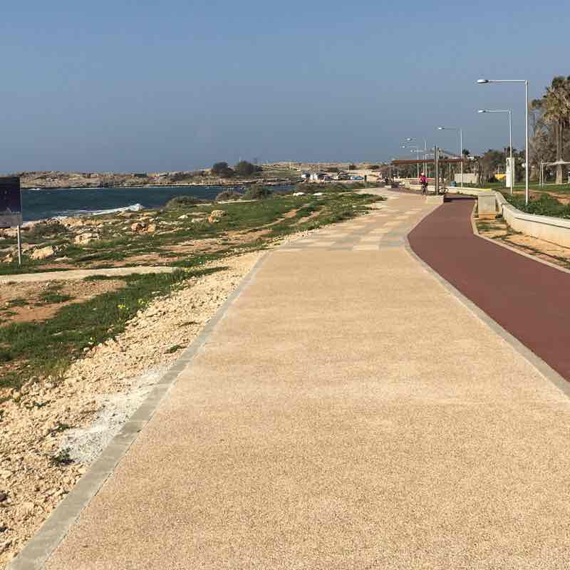 Ayia Napa, Sandy Bay walking route map in Paralimni