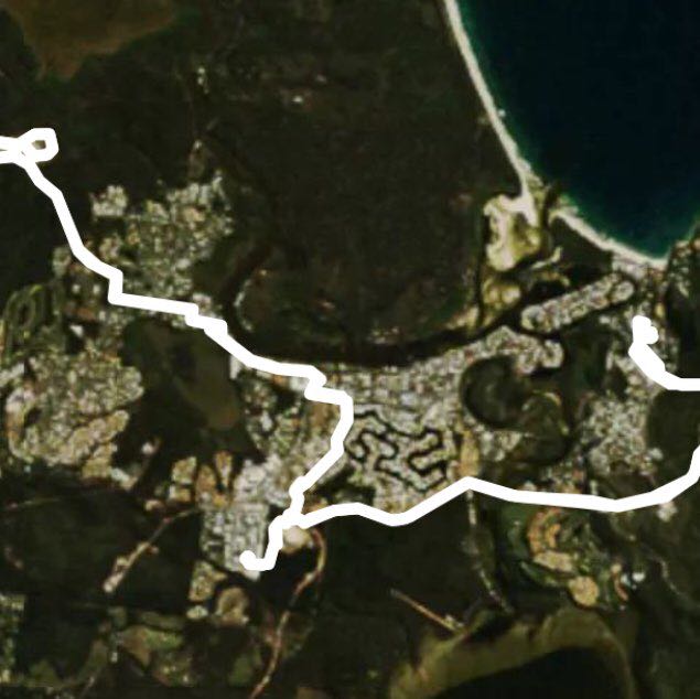 Noosa Hds to Lake Cooroibah Rd walking route map in Noosa Heads