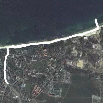 Pionersky resort walking route map in Pionersky