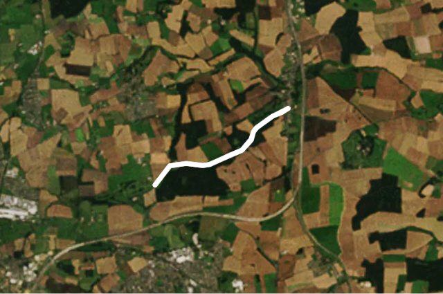 Parlington route to Aberford walking route map in Barwick in Elmet and Scholes, England