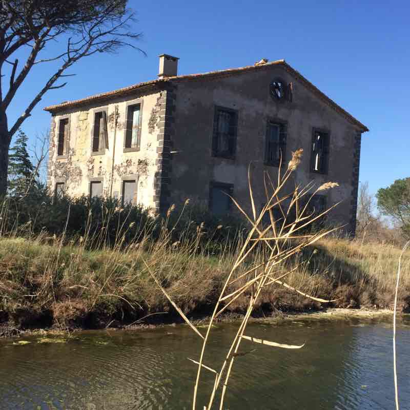 Right bank canal midi walking route map in Marseillan