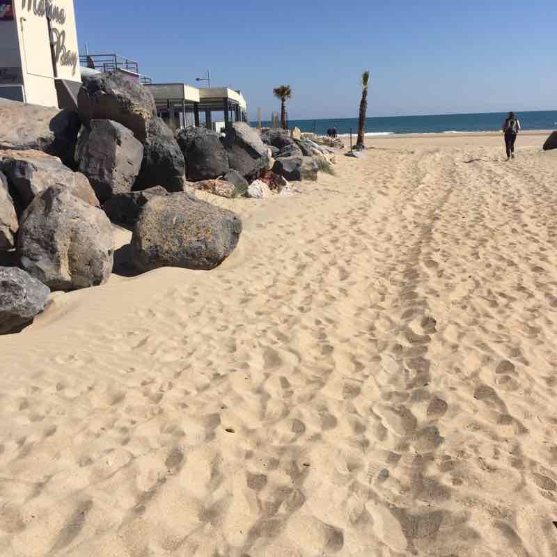 Beach Marseillan walking route map in Marseillan