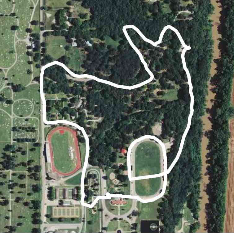 Riverside Park & Zoo Trail walking route map in Independence