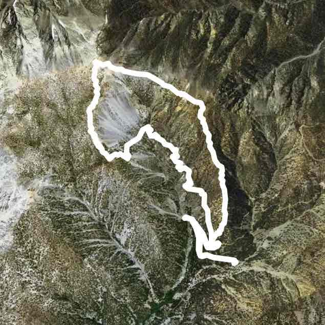 Register Ridge walking route map in Lytle Creek