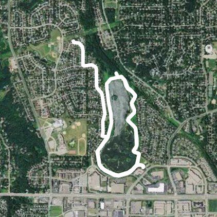 Sunset pond walking route map in Burnsville
