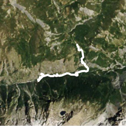 Short hike Le Chazelet walking route map in La Grave