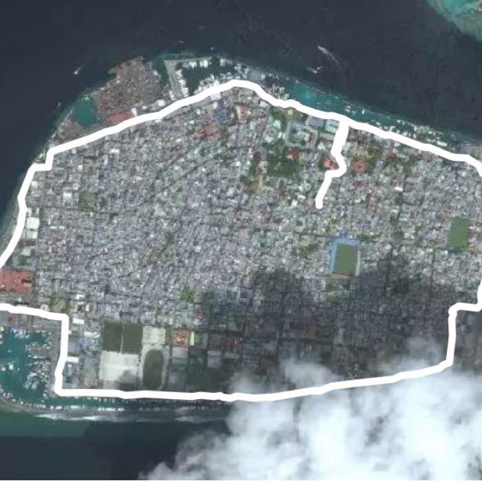 Male the capital city of Maldives walking route map in Malé