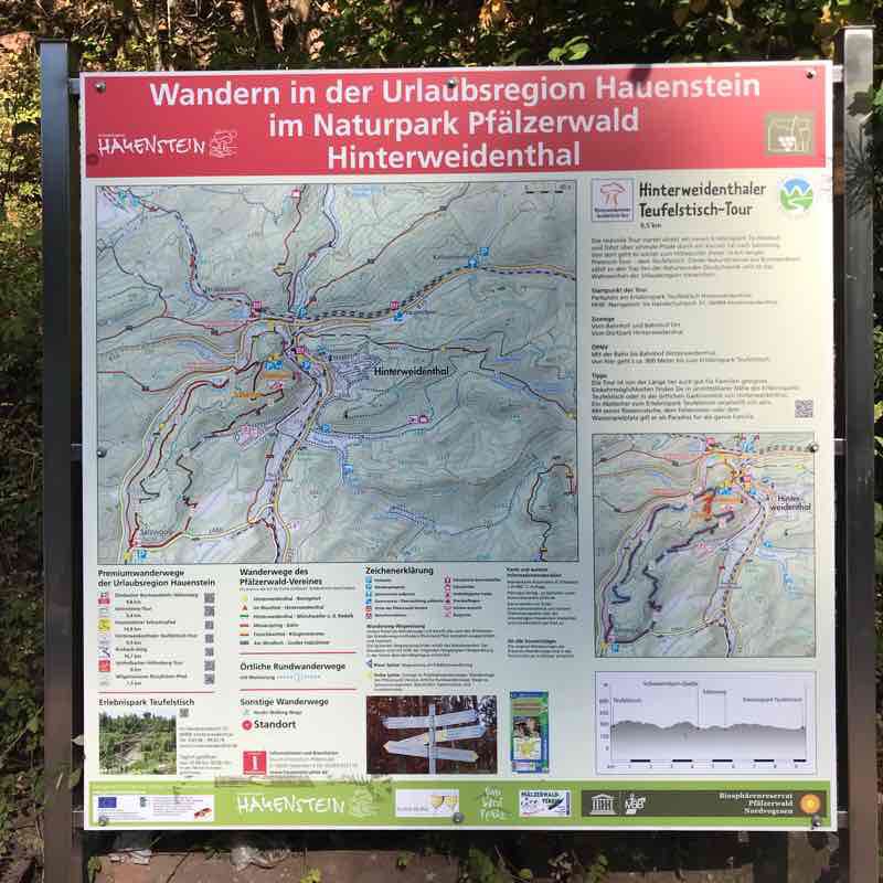 Hinterweidenthaler devil table tour walking route map in Hinterweidenthal