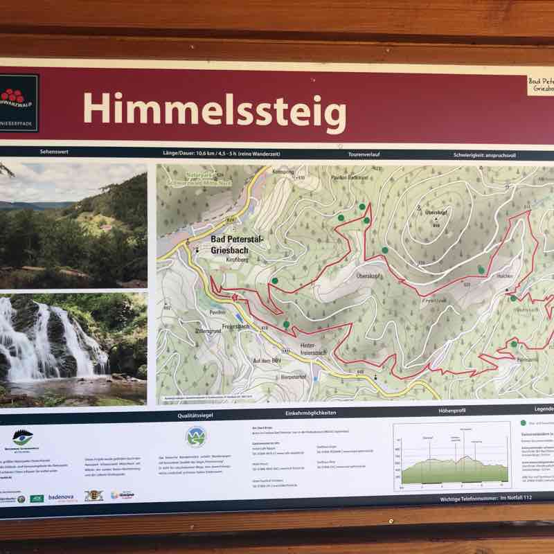 Himmelssteig near Bad Griesbach-Peterstal walking route map in Bad Peterstal-Griesbach