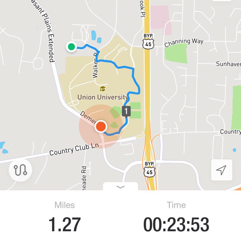 Beautiful Christian campus walking route map in Jackson