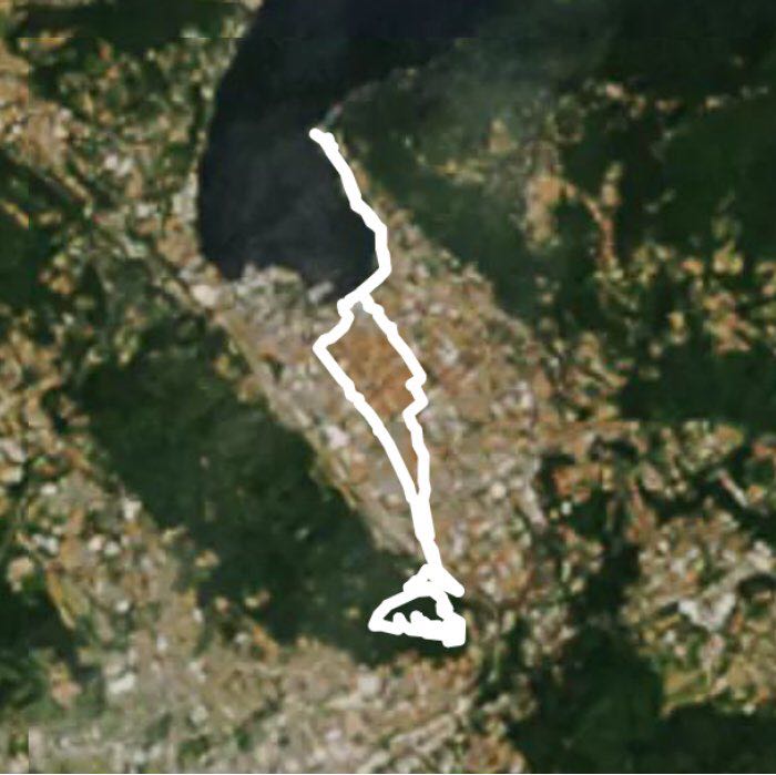 Villa Geni, Castel Baradello walking route map in Brunate