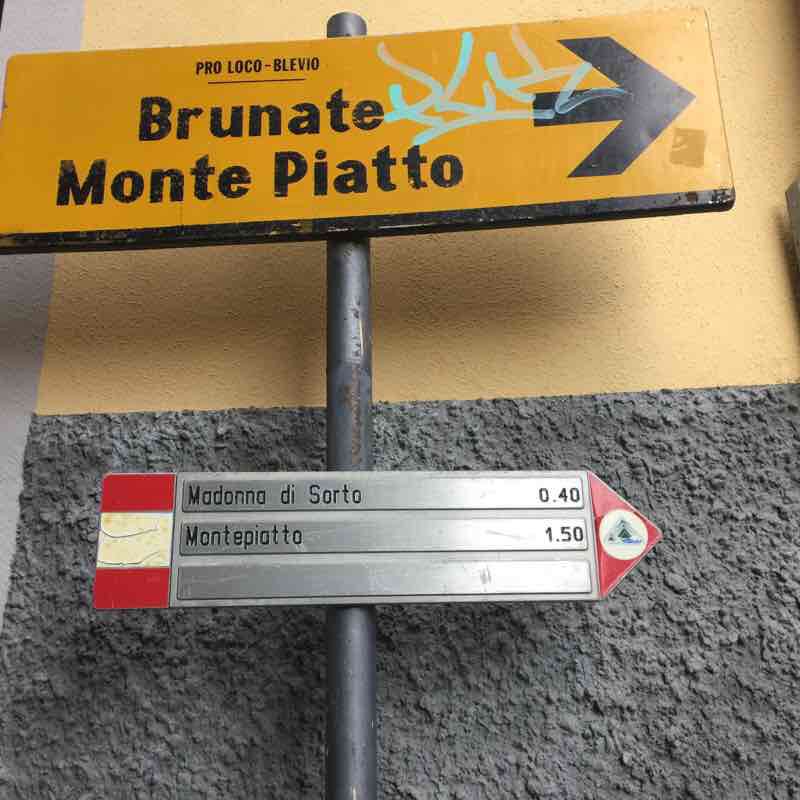 Blevio, Madonna di Sorto, Monti di Sopravilla ... walking route map in Montepiatto