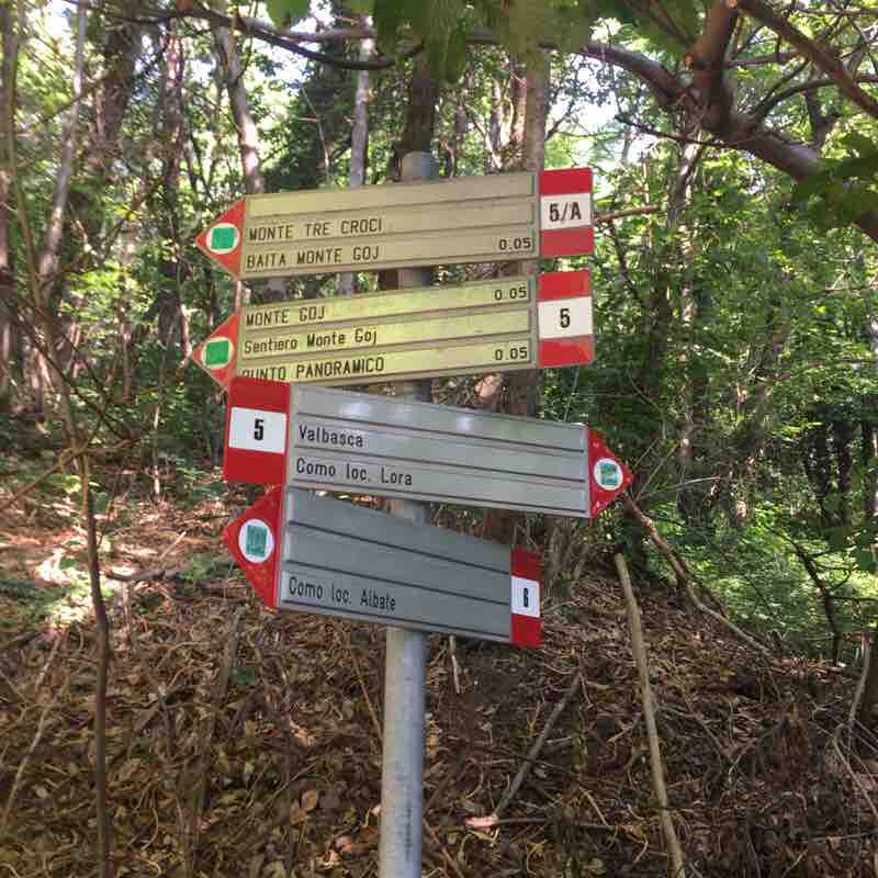 Monte Goi walking route map in Lipomo