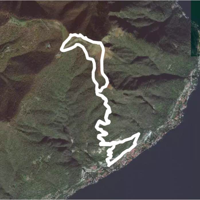 Monti di Carate and Colmegnone walking route map in Carate Urio