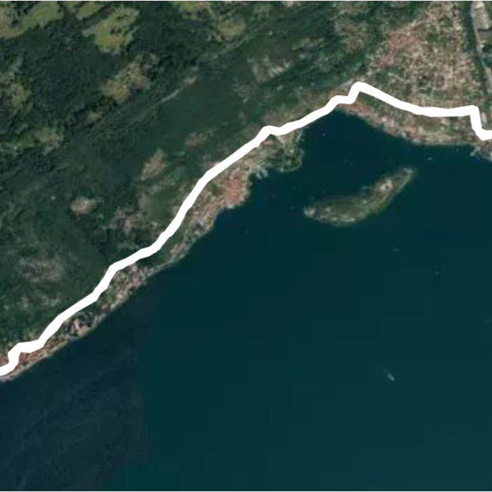 Greenway (one part) walking route map in Sala Comacina