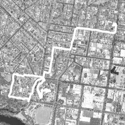 Monument slopes walking route map in Albury