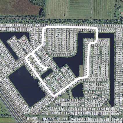 Morning  walking route map in Fort Pierce