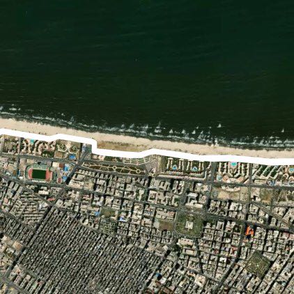 The Corniche walking route map in Port Said