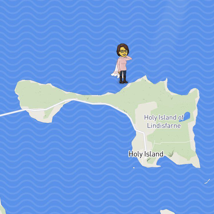 Lindisfarne walking route map in Holy Island