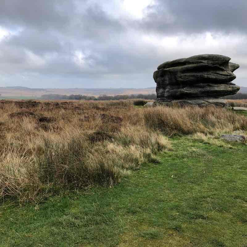 Froggatt Edge walking route map in Owler Bar