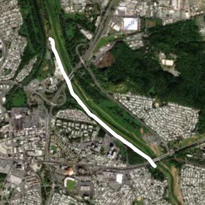 Bayamón Linear Park walking route map in Guaynabo