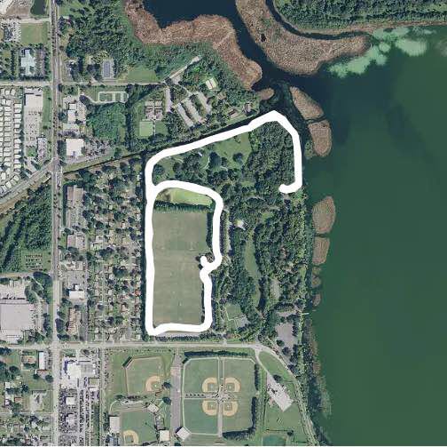 Lake Parker walking route map in Lakeland