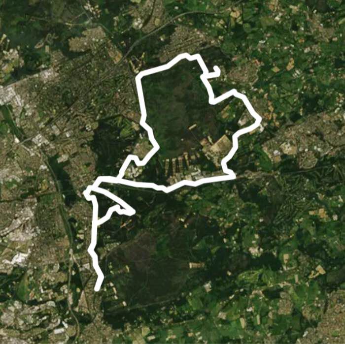 Ride around Bisley Ranges along Basingstoke Canal Cycle Trail West