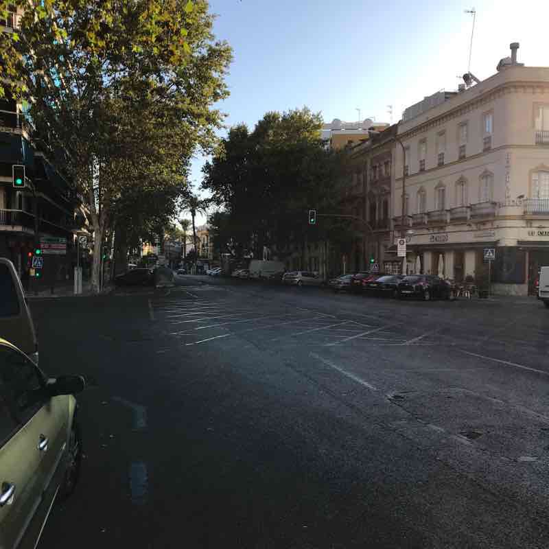 Seville morning run walking route map in Sevilla