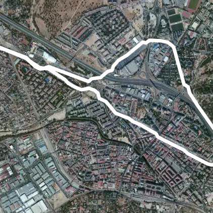 Deep fireplace walking route map in Collado Villalba
