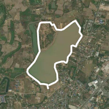 Kaeng Don Klang Pubic Park walking route map in Kalasin