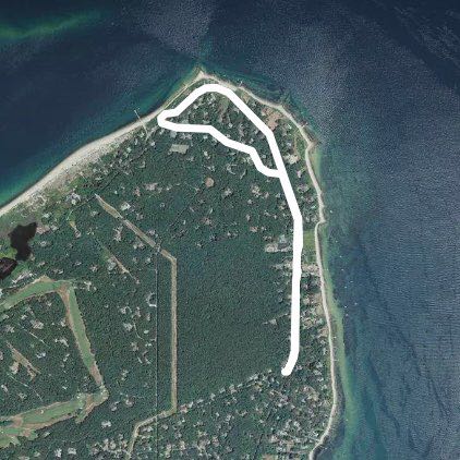 West Chop Loop walking route map in Oak Bluffs