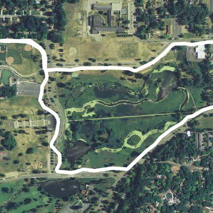 Cascades/Sparks Park walking route map in Jackson