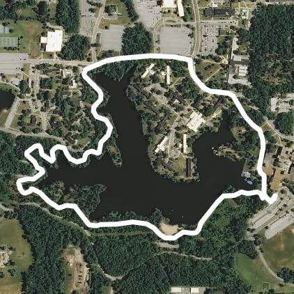 Southern Illinois University Campus Lake walking route map in Carbondale