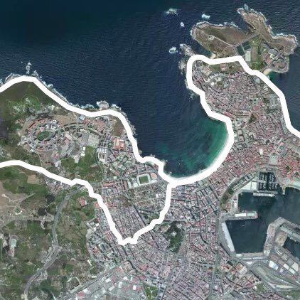 Promenade A Coruña walking route map in A Coruña