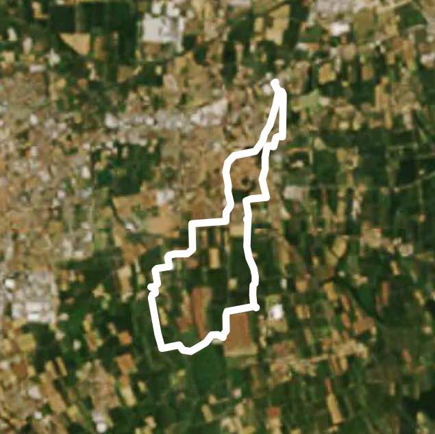 Green wave walking route map in Corbetta
