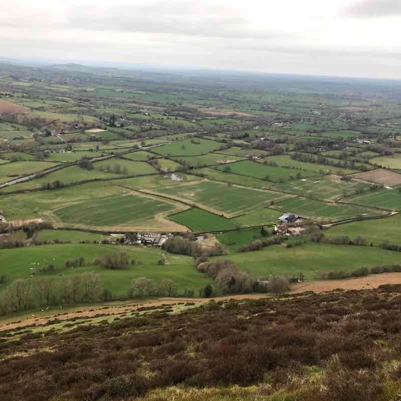Fall Caradoc walking route map in Hope Bowdler