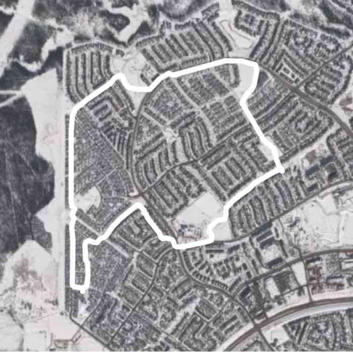 Harp and back  walking route map in Fort McMurray