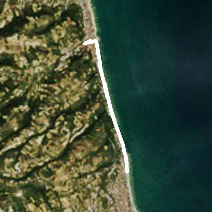 Seafront seafront walking route map in Cupra Marittima