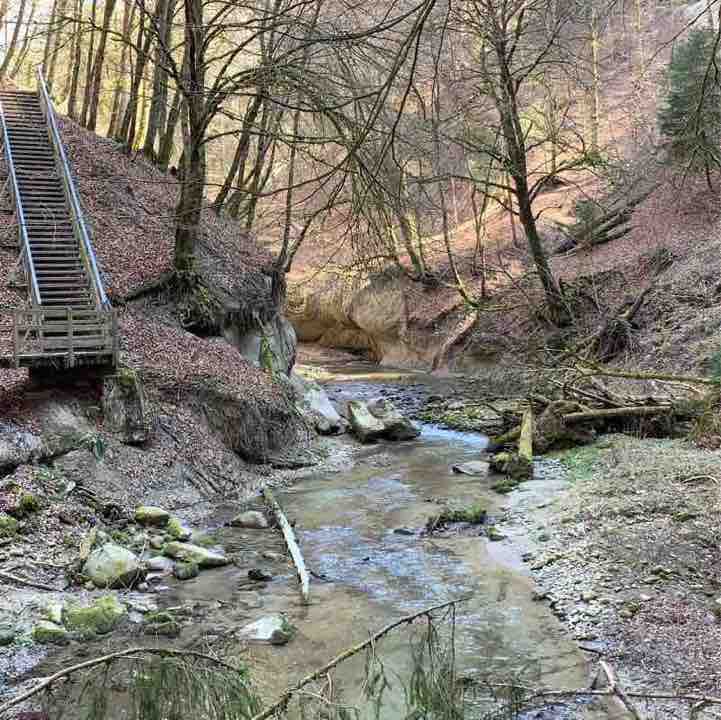 Gottéron Gorge walking route map in Fribourg