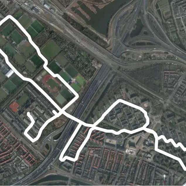 Diemen East run walking route map in Diemen