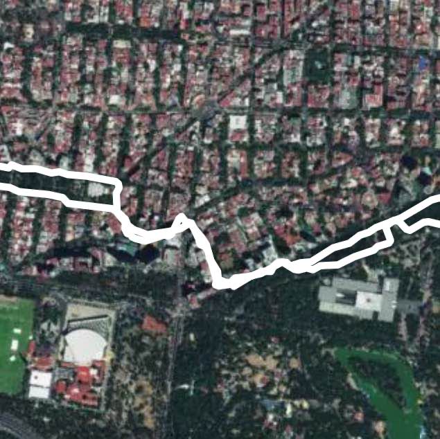 Polanco - Ghandi walking route map in Juárez
