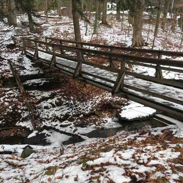 Heavenly Hiking at Highland Forest Park walking route map in New Woodstock