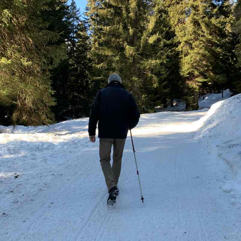 Walk in the snow in San Bernardino walking route map in Mesocco