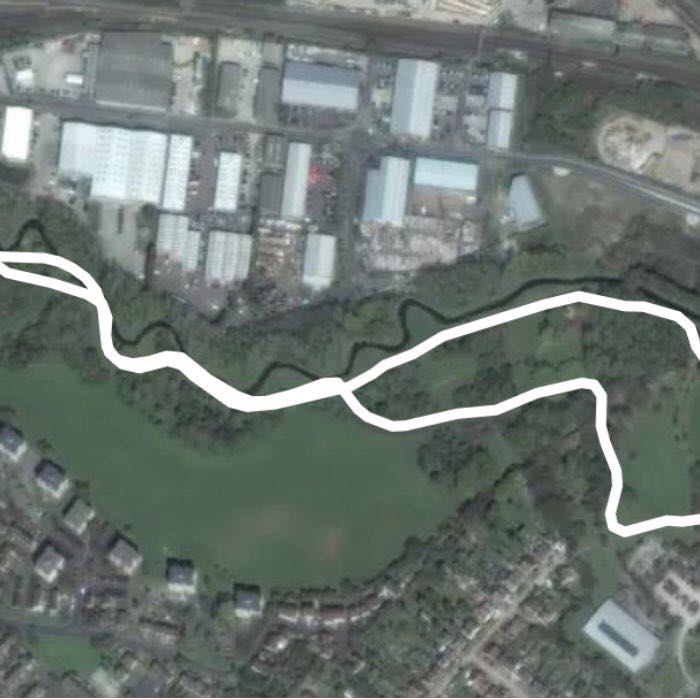 2.5K Victoria Park walking route map in Ashford