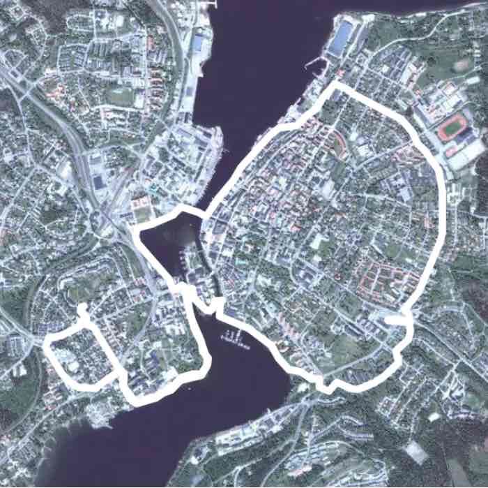 20190612 walking route map in Härnösand